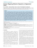 Human Wagering Behavior Depends on Opponents' Faces