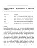 Empirical investigation of key business factors for digital game performance