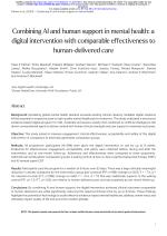 Combining AI and human support in mental health: a digital intervention with comparable effectiveness to human-delivered care