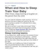 When and How to Sleep Train Your Baby