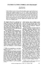 CULTURE IN ACTION: SYMBOLS AND STRATEGIES*