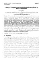 A Study of Tesla’s International Marketing Strategy Based on the STEPPS Model