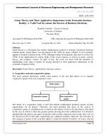 Game Theory and Their Applicative Importance in the Economic-business Reality: A Valid Tool for ensure the Success of Business Decisions