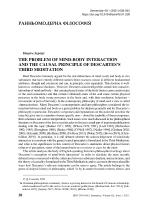 THE PROBLEM OF MIND-BODY INTERACTION AND THE CAUSAL PRINCIPLE OF DESCARTES'S THIRD MEDITATION